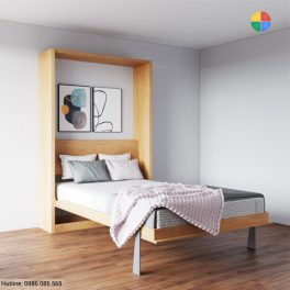 giường gấp gọn thông minh gỗ sồi