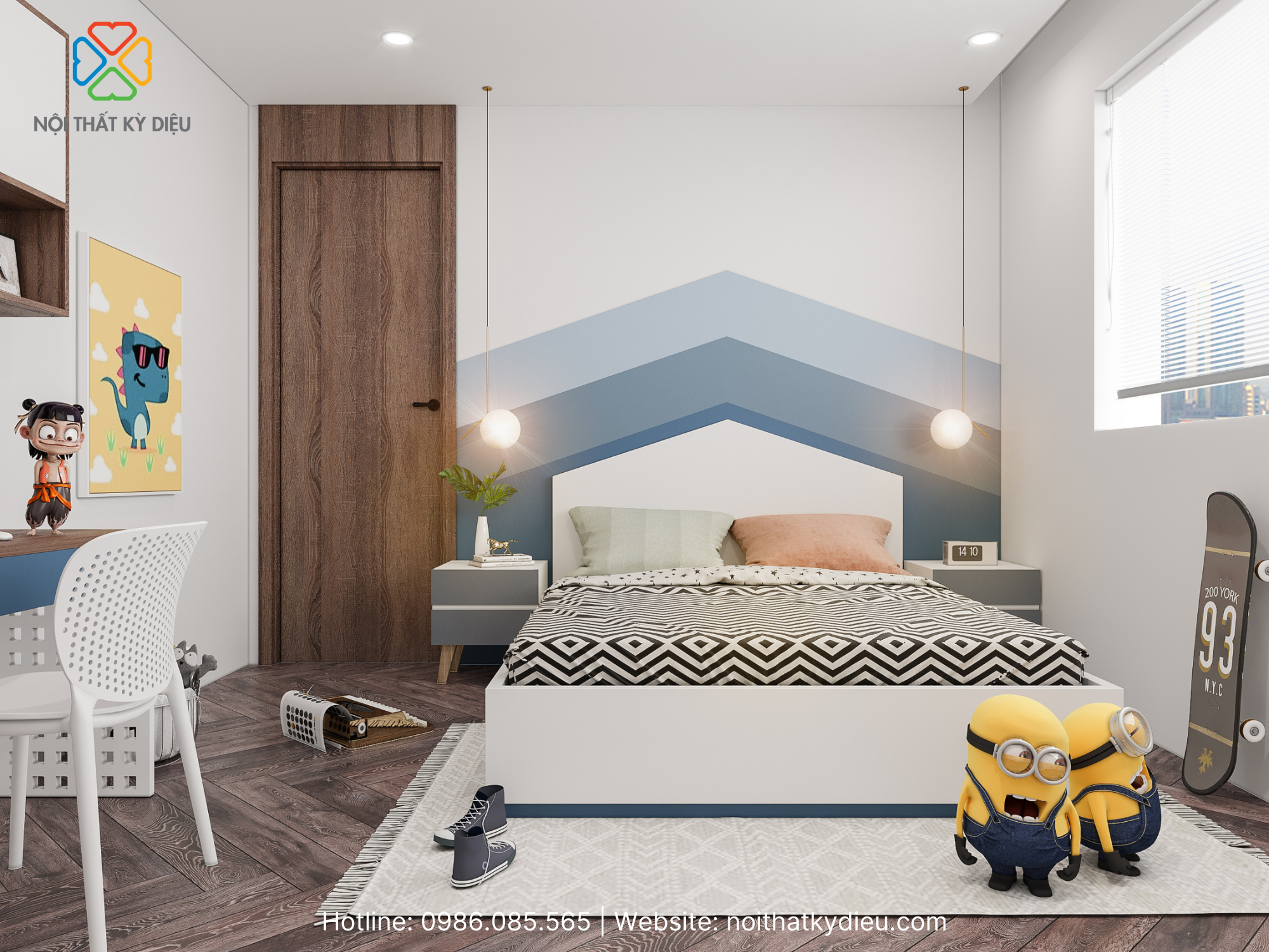 Thiết Kế Phòng Ngủ 8m2 Hiện Đại Và Tiện Ích Cho Không Gian Nhỏ 14 thiet-ke-phong-ngu-cho-be-trai