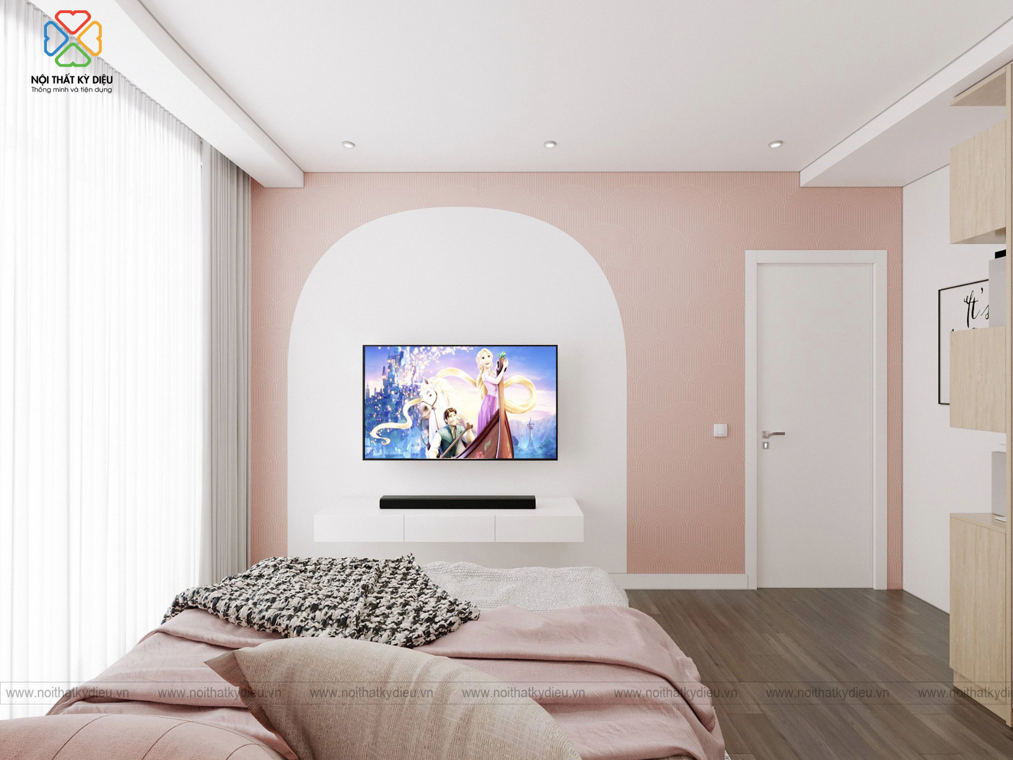 Thiết Kế Phòng Ngủ 8m2 Hiện Đại Và Tiện Ích Cho Không Gian Nhỏ 18 thiet-ke-phong-ngu-cho-be-gai
