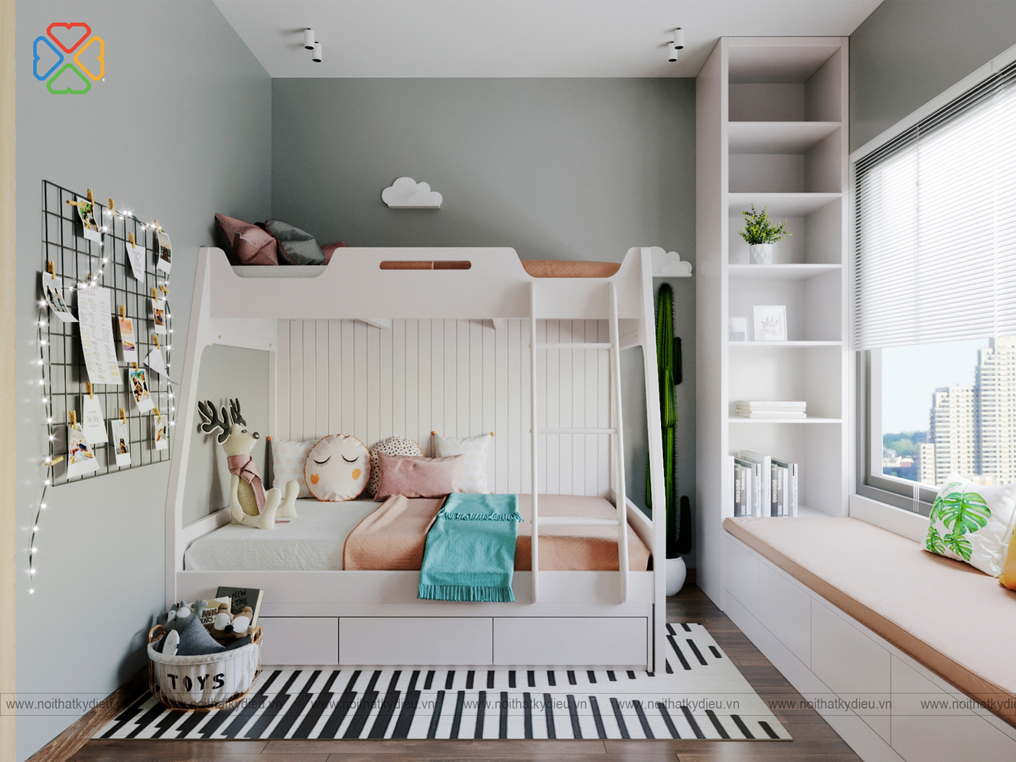 Thiết Kế Phòng Ngủ 8m2 Hiện Đại Và Tiện Ích Cho Không Gian Nhỏ 25 thiet-ke-phong-ngu-8m2-giuong-tang