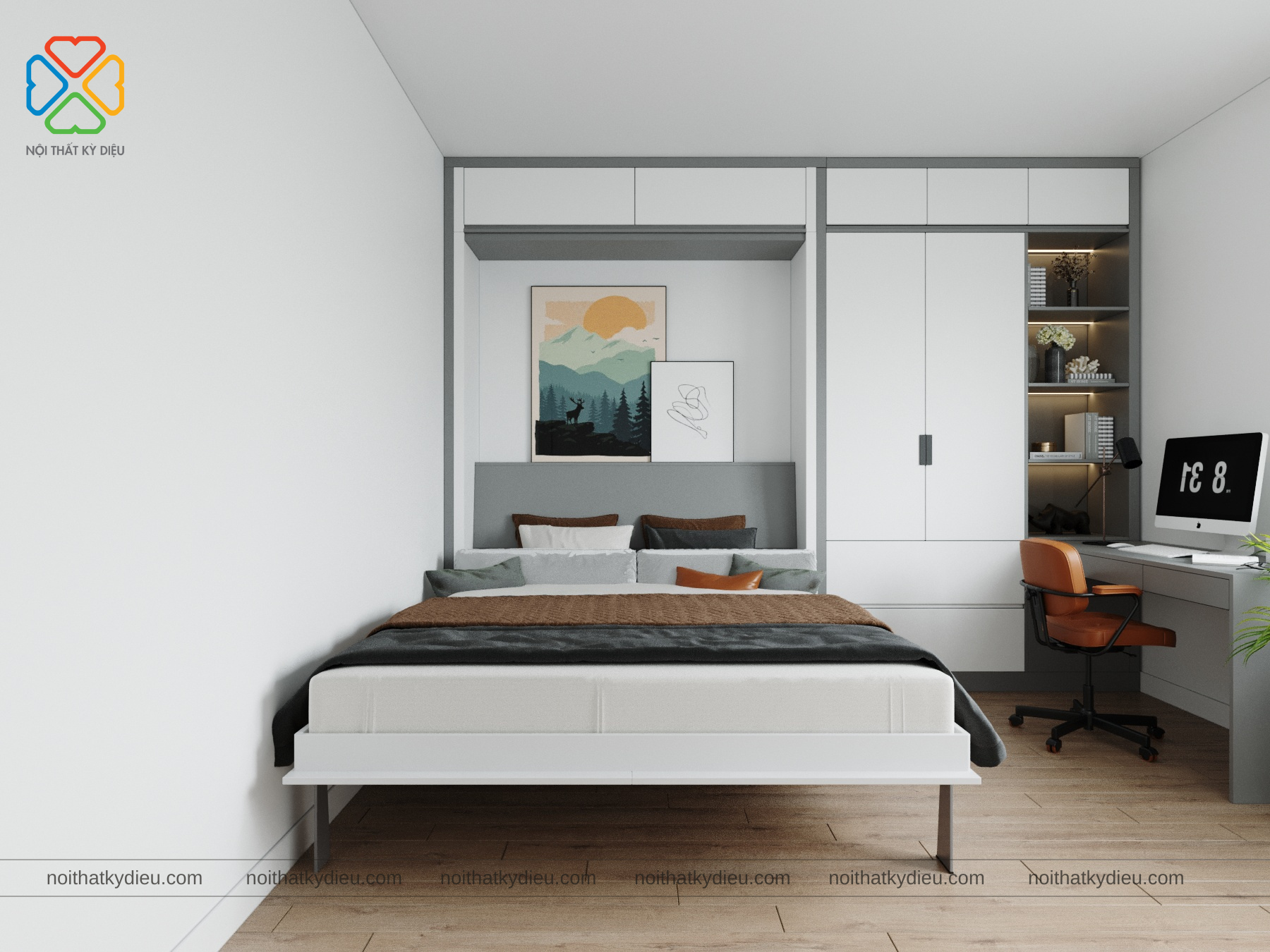 Thiết Kế Phòng Ngủ 8m2 Hiện Đại Và Tiện Ích Cho Không Gian Nhỏ 22 thiet-ke-phong-ngu-8m2