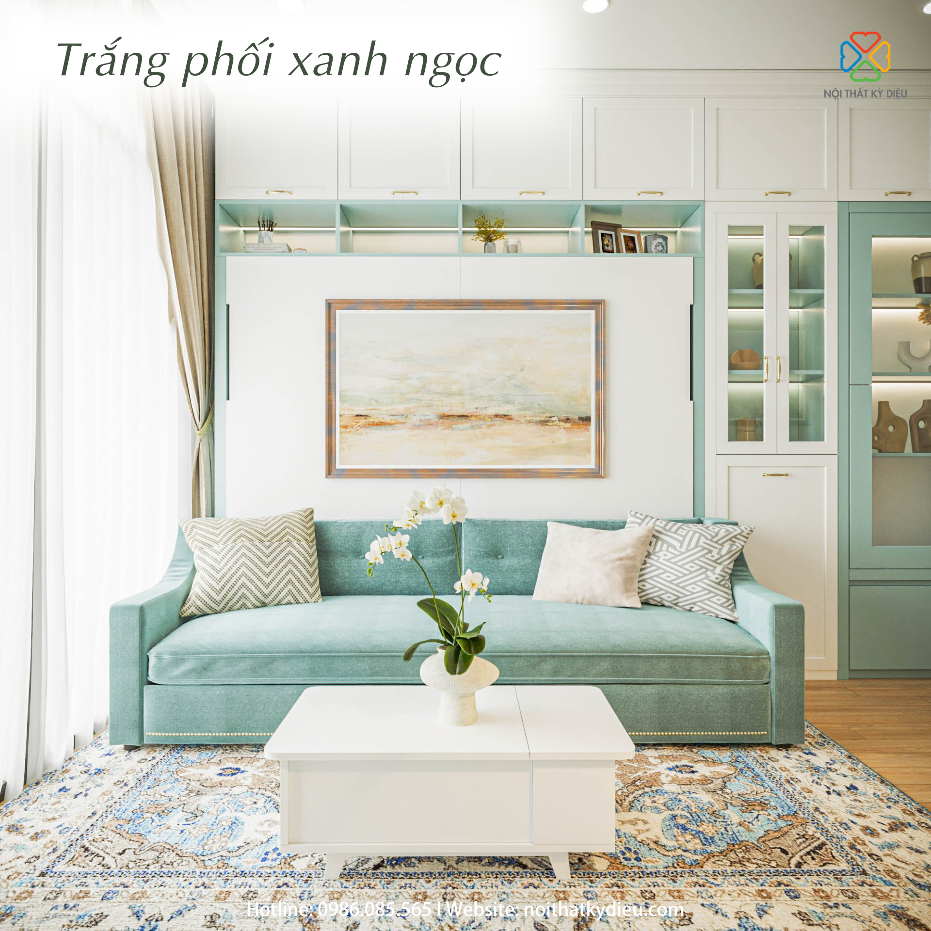 3 Tông màu best seller được khách hàng lựa chọn nhiều nhất cho các căn hộ 4 Tông màu best seller tiếp theo là tông trắng phối xanh ngọc